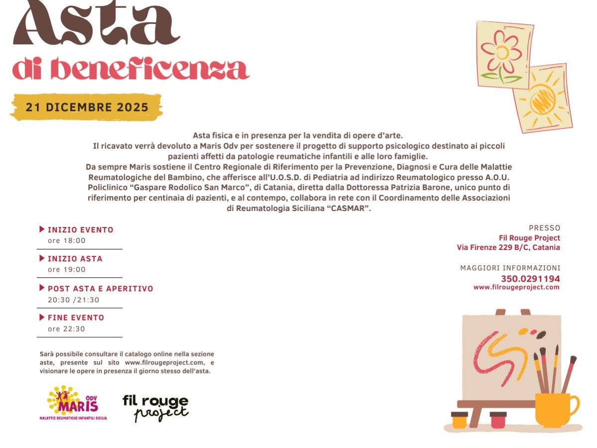 Asta di Beneficenza Fil Rouge Project per Maris Odv