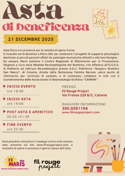 Asta di Beneficenza Fil Rouge Project per Maris Odv 